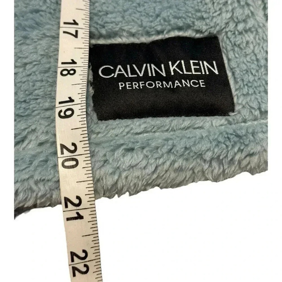 NEW Calvin Klein Women's‎ XL Blue Performance Fleece 1/4 Zip Cropped Sweatshirt - Picture 7 of 8